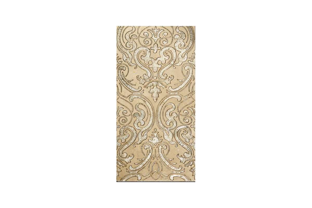 Мрамор Petra Antiqua Lacche 1 Shiraz 2 Fondo Travertino Chiaro - Decoro Argento 30,5 X 60