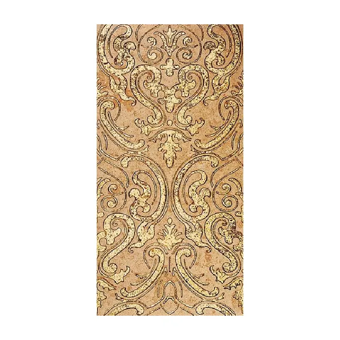 Мрамор Petra Antiqua Lacche 1 SHIRAZ 2 Fondo Travertino Noce - Decoro Oro 30,5 x 60