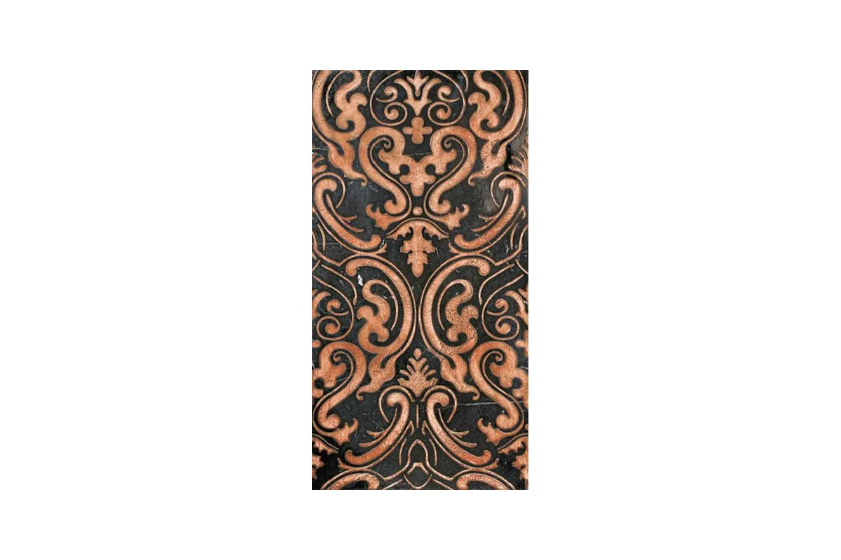 Мрамор Petra Antiqua Lacche 1 Shiraz 2 Fondo Nero Marquinia - Decoro Rame 30,5 X 60