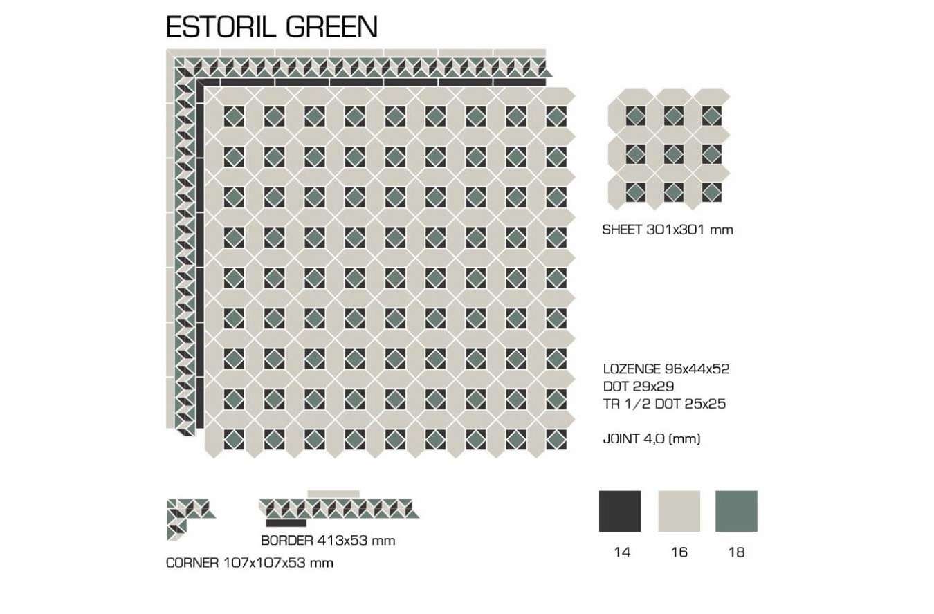 Керамогранит TopCer Victorian Designs (Викториан Дизайн) Estoril Green