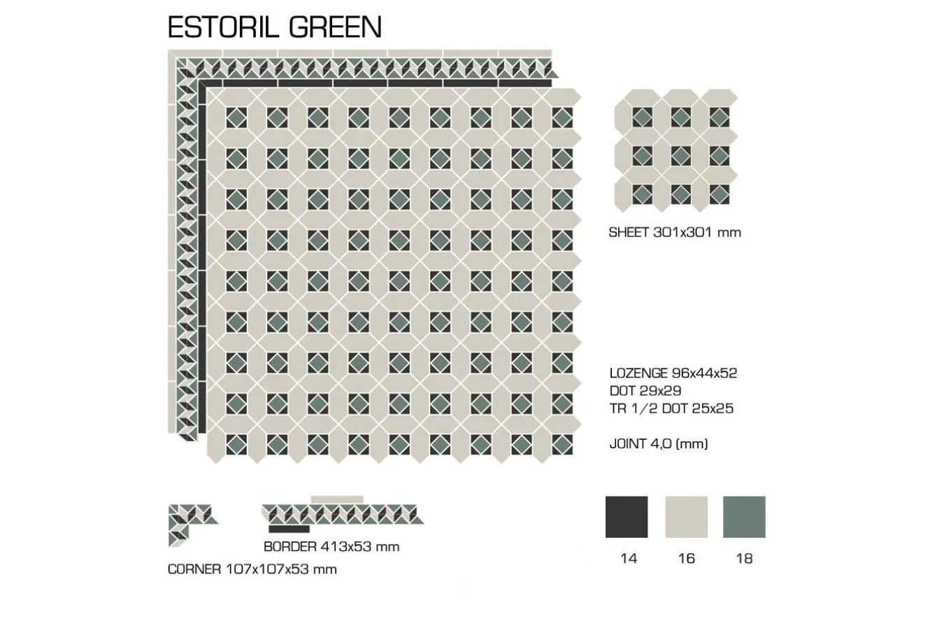 Керамогранит TopCer Victorian Designs Estoril Green