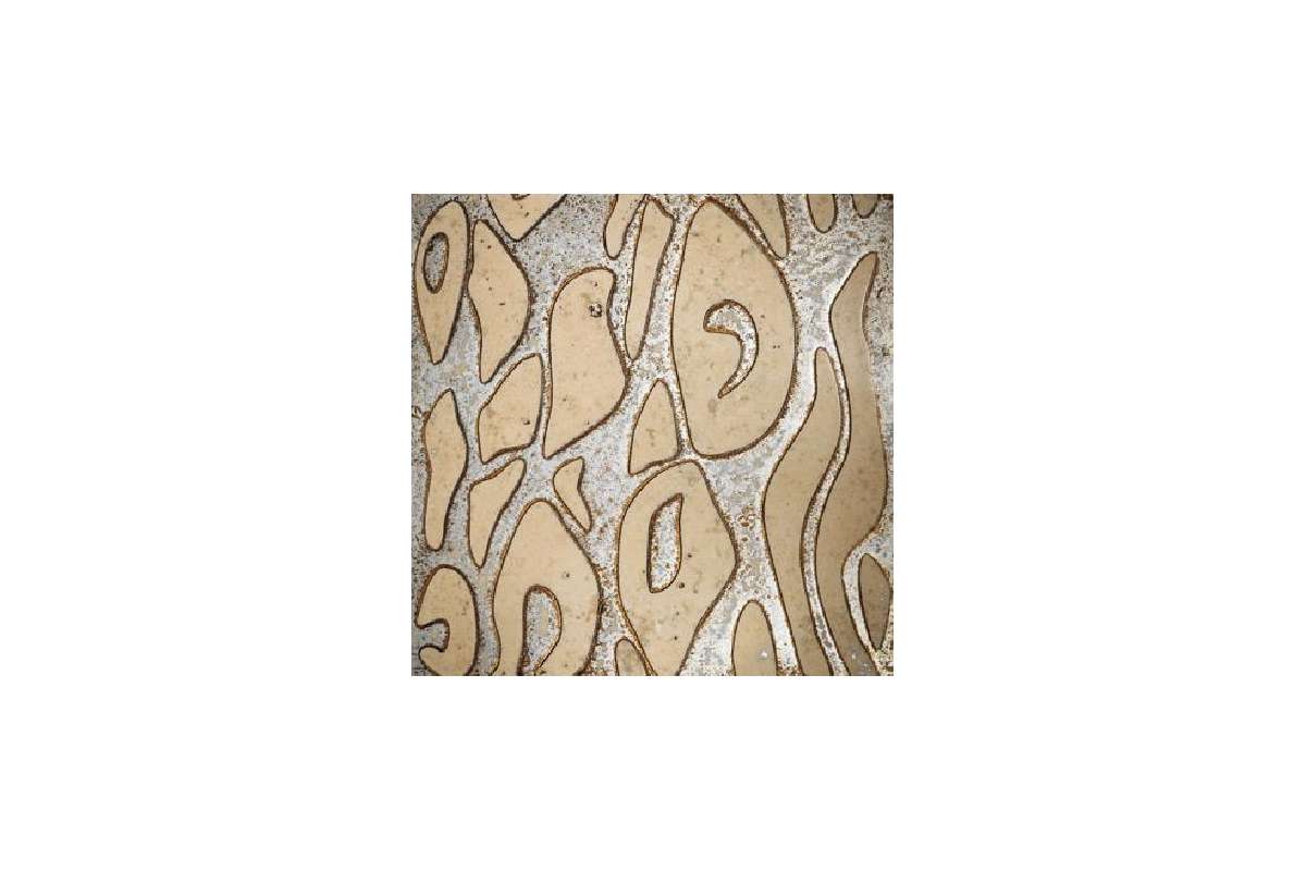 Мрамор Petra Antiqua Lacche 1 Batik Fondo Argento - Decoro Travertino Chiaro 30,5 X 30,5