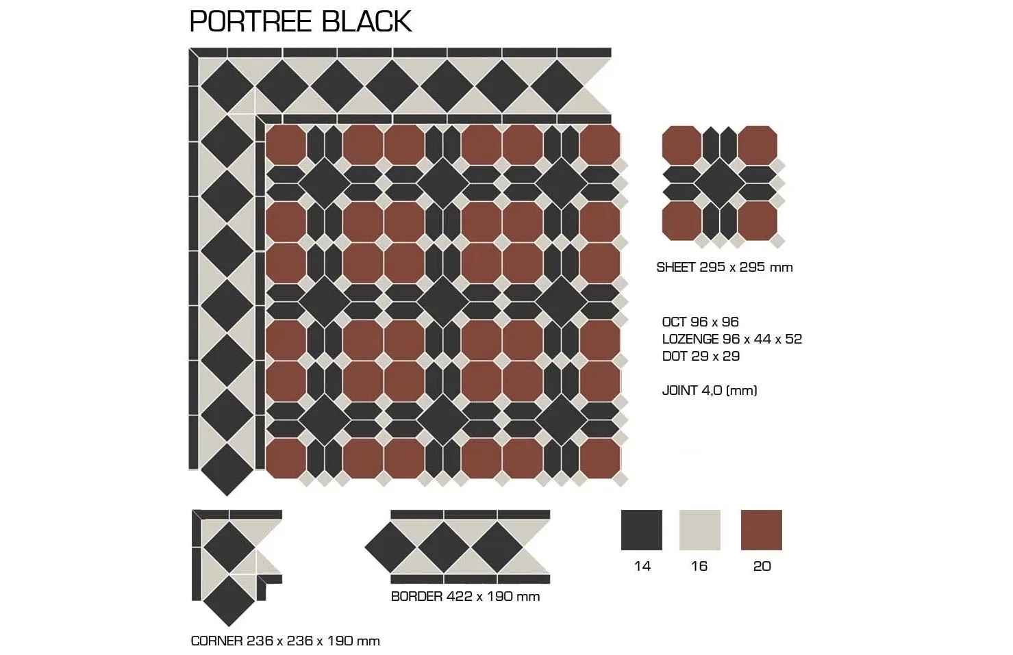 Керамогранит TopCer Victorian Designs Portree Black