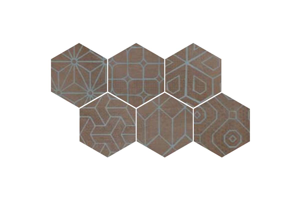 Керамогранит Cir Serenissima Mat Mat Mud Dec Blu Mix 6 Esagona