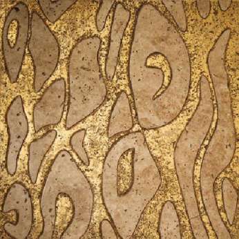 Мрамор Petra Antiqua Lacche 1 BATIK Fondo Oro - Decoro Travertino Noce 30,5 x 30,5