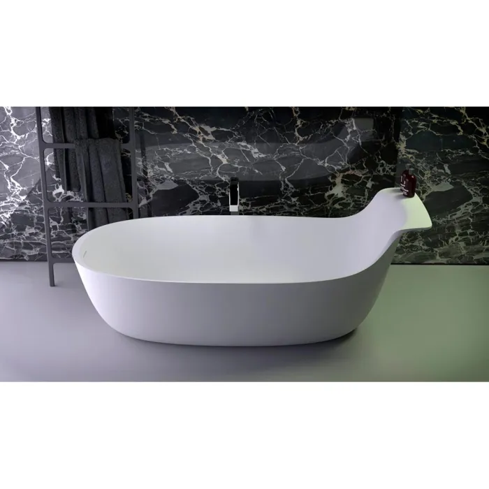 Cантехника Knief K.Stone Selected Ванна PRIME OVAL отдельностоящая с высокой спинкой, 195x85x75/50Hсм, с щелевым сливом-переливом