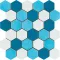 Mosaico Esagona Mix Azzurro