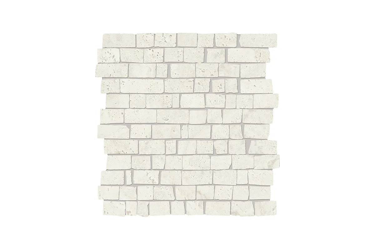 Керамогранит Provenza by Emil Group Unique Travertine Mosaico Mini Block Minimal White
