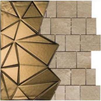 Керамогранит Gardenia Orchidea Concept Stone Mosaico Muretto/Triangoli Bruno Medio Oro