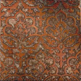 Мрамор Petra Antiqua Lacche 2 REGENT Fondo Argento Decoro Travertino Rosso  30,5 x 30,5