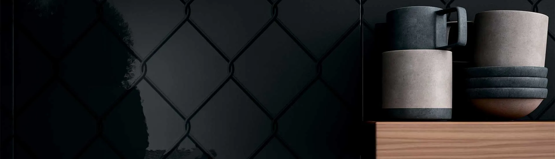 Керамогранит Diesel Living with Iris Ceramica Fence Black Micro