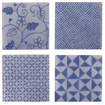 Мозаика Settecento (Сеттеченто) Musiva (Музива) Musiva Decoro " B " Blu 9.2x9.2 (4 Pezzi)