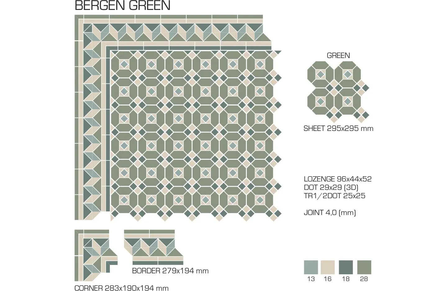 Керамогранит TopCer Victorian Designs Bergen Green