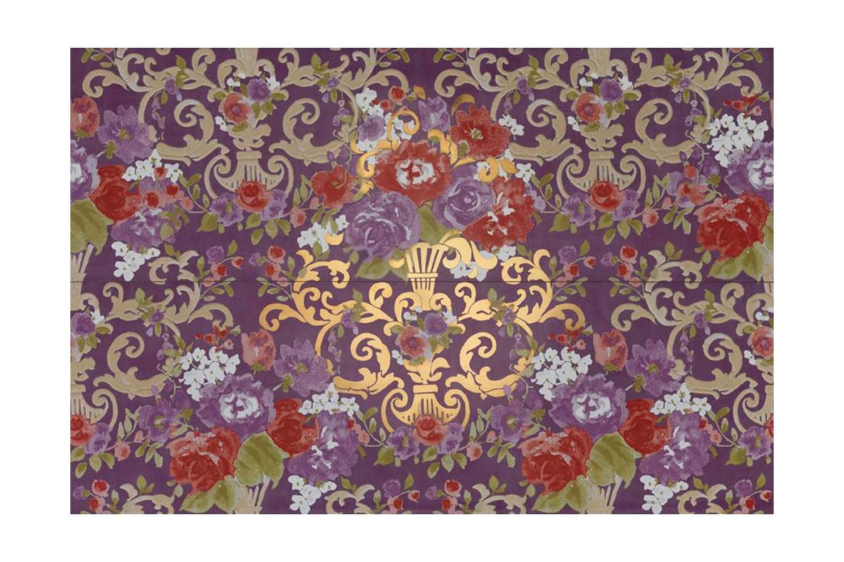 Керамогранит Petracers Primavera Romana (Примавера Романа) Fioritura Su Viola Oro