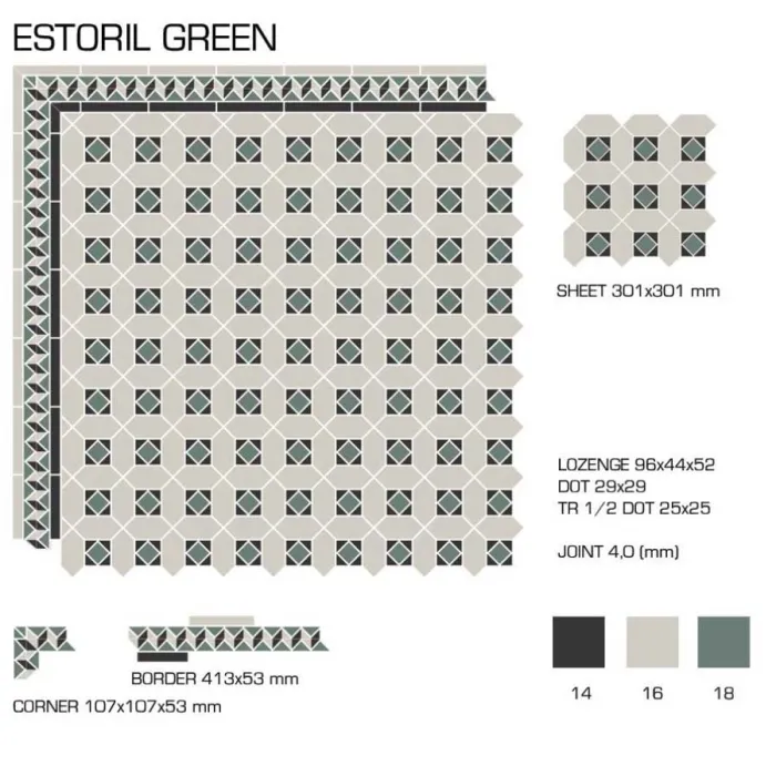 Керамогранит TopCer Victorian Designs Estoril green