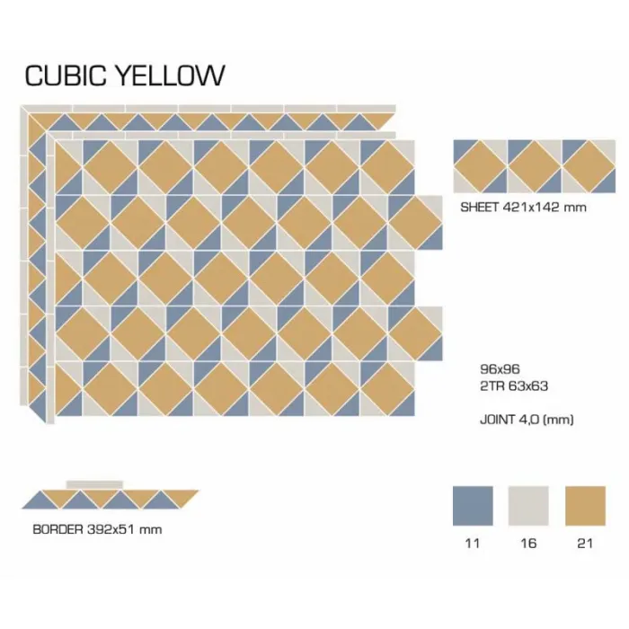 Керамогранит TopCer Victorian Designs Cubic yellow
