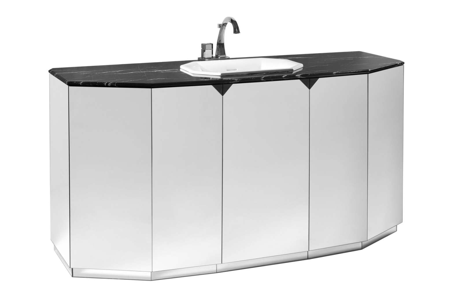 Originali Interni Italiani FANTASMA BASE PORTA LAVABO SINGOLO 165x60x85h, 2 ANTE E CASSETTONE