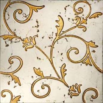 Мрамор Petra Antiqua Lacche 2 FLOWER Fondo Biancone Decoro Oro 30,5 x 30,5