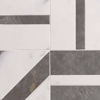 Carrara E Pietra Grey Deco Mosaico