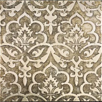 Мрамор Petra Antiqua Lacche 2 REGENT Fondo Argento Decoro Biancone  30,5 x 30,5