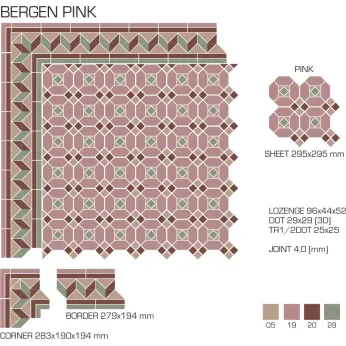 Керамогранит TopCer Victorian Designs Bergen pink
