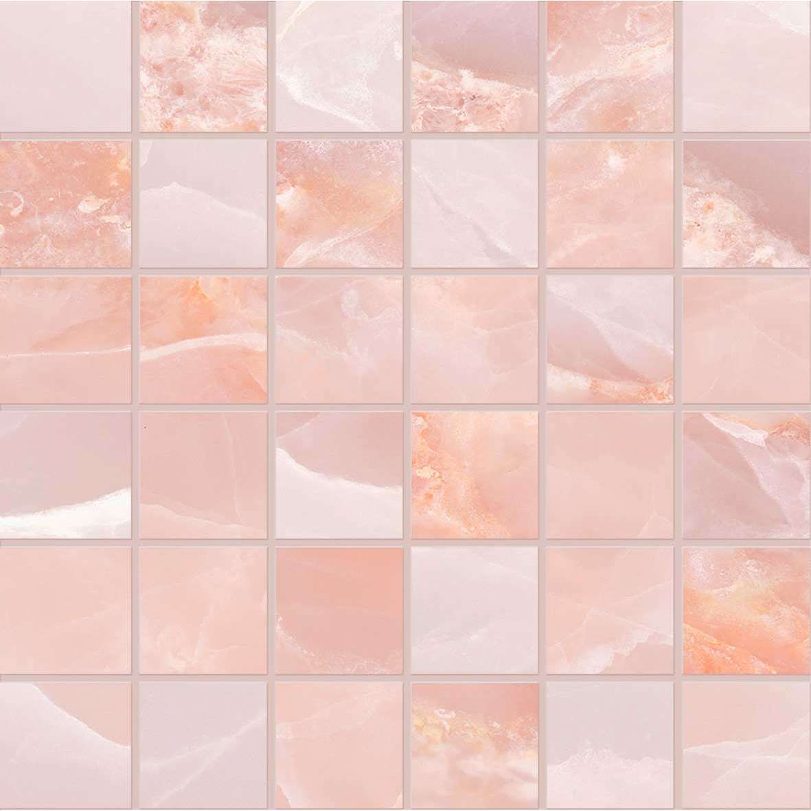 Emil Ceramica - Tele Di Marmo Onyx - <b>Onyx Pink Mosaico 5x5</b> (Эмиль Черамика - Теле Ди Мармо Оникс - Оникс Пинк Мозайка 5x5)