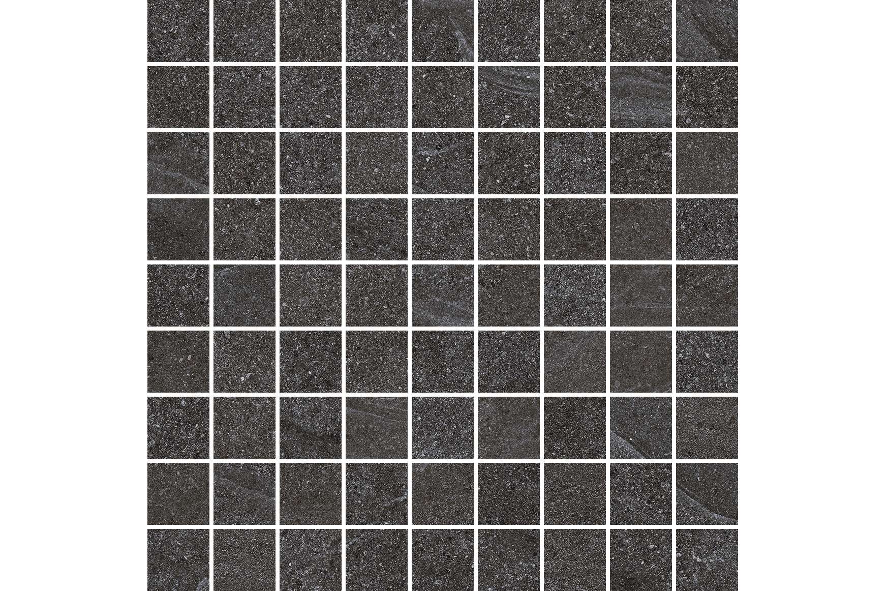 Керамогранит Settecento Nordic Stone Mosaico Black 3.1X3.1 Su Rete