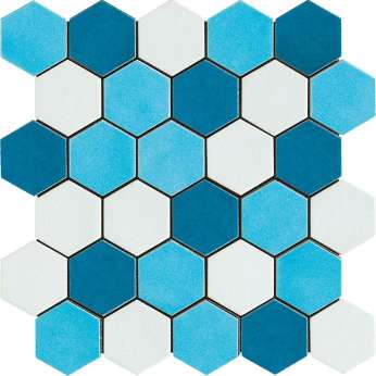 Mosaico Esagona Mix Azzurro