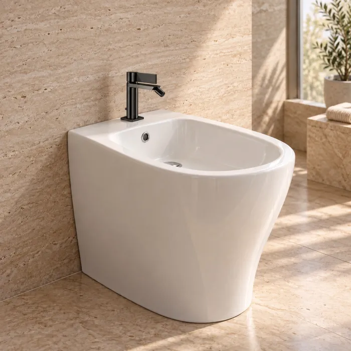 Cантехника Gessi Inverso Rigato Смеситель для биде с донным клапаном и соединительными шлангами