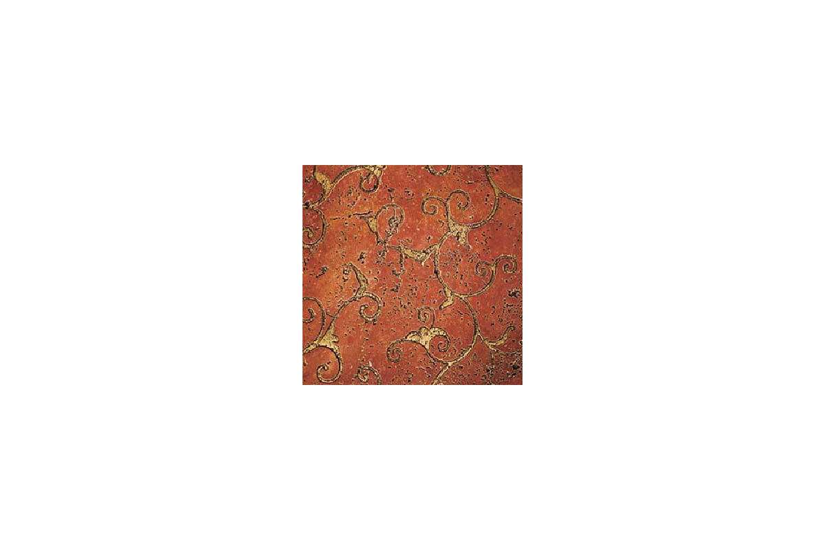 Мрамор Petra Antiqua Lacche 1 Damasco 2 Fondo Travertino Rosso - Decoro Oro 30,5 X 30,5