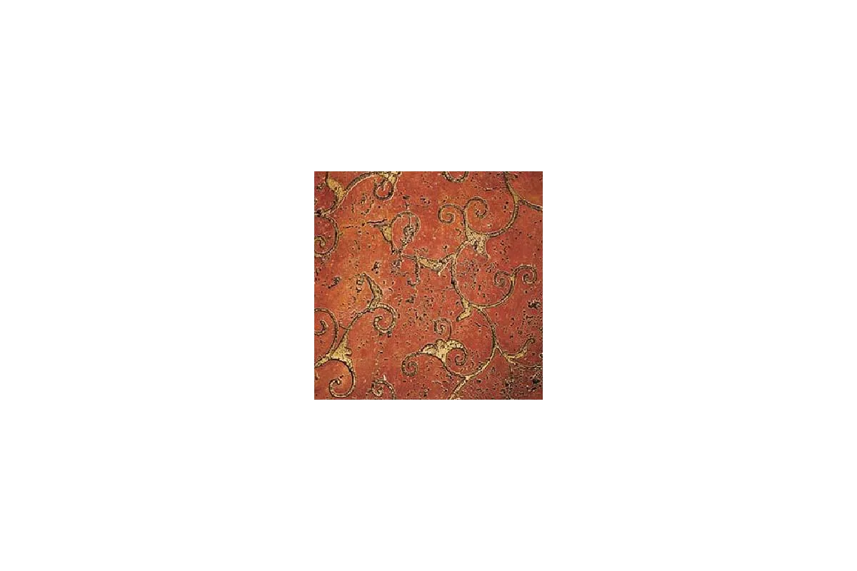 Мрамор Petra Antiqua Lacche 1 Damasco 2 Fondo Travertino Rosso - Decoro Oro 30,5 X 30,5