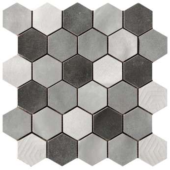 Керамогранит Cir Serenissima Materia Prima Mosaico Esagona Mix Grey