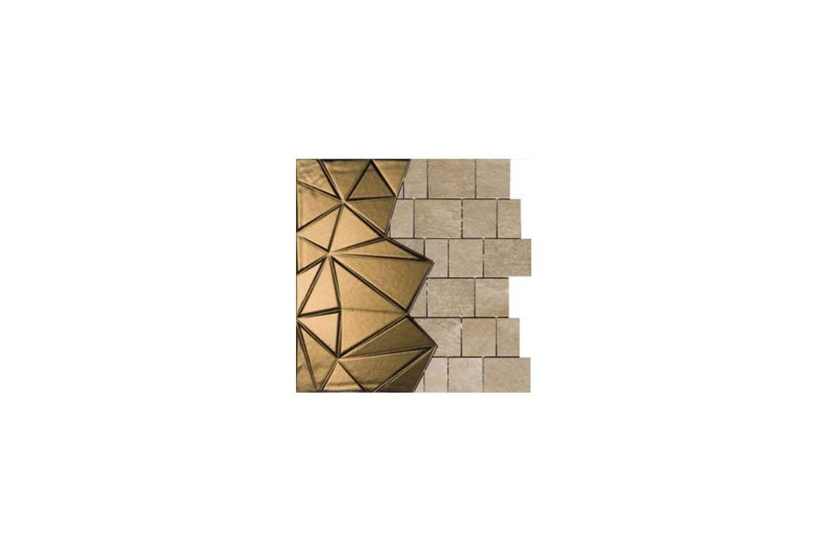 Керамогранит Gardenia Orchidea Concept Stone Mosaico Muretto/Triangoli Bruno Medio Oro