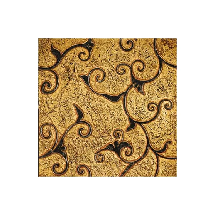 Мрамор Petra Antiqua Lacche 1 DAMASCO 1Fondo Oro - Decoro Nero Marquinia 30,5 x 30,5