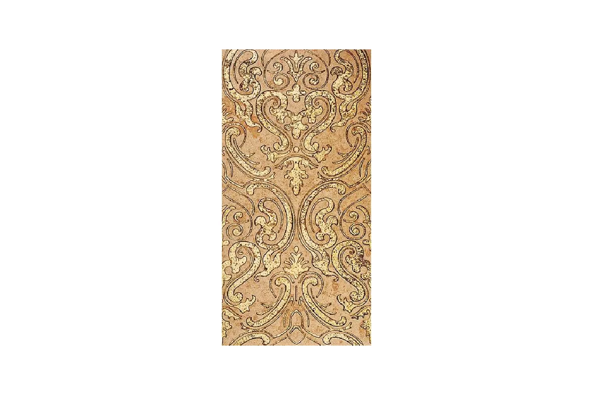 Мрамор Petra Antiqua Lacche 1 Shiraz 2 Fondo Travertino Noce - Decoro Oro 30,5 X 60