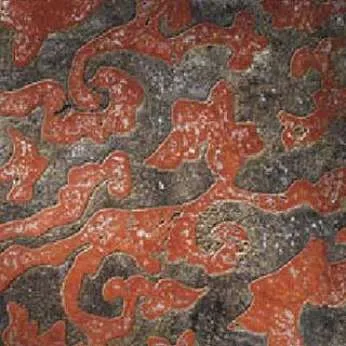Мрамор Petra Antiqua Lacche 1 HERALDIC Fondo Ferro - Decoro Travertino Rosso 30,5 x 30,5