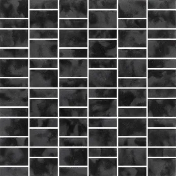 Керамогранит Settecento Nordic Stone Stagioni Musiva Nero Pece 3x4.5/1.5x4.5 Su Rete