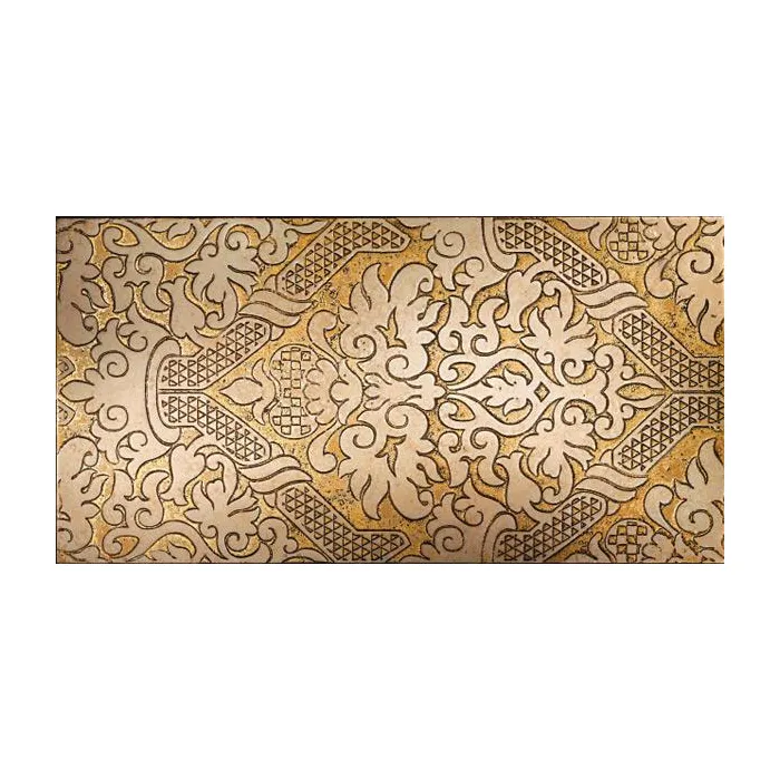 Мрамор Petra Antiqua Lacche 2 SHINY Fondo Oro - Decoro Travertino Chiaro 30,5 x 60