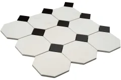 Керамогранит CE.SI. Full Body Ottagono 10X10 Su Rete Fluoro- Toz.3.5X3.5 Carbonio