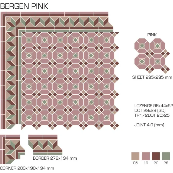 Керамогранит TopCer Victorian Designs Bergen pink