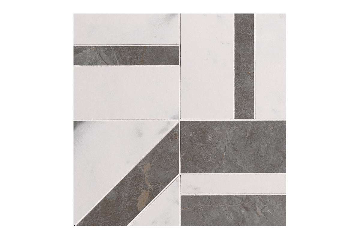 Керамогранит FAP Ceramiche Roma Stone Carrara E Pietra Grey Deco Mosaico