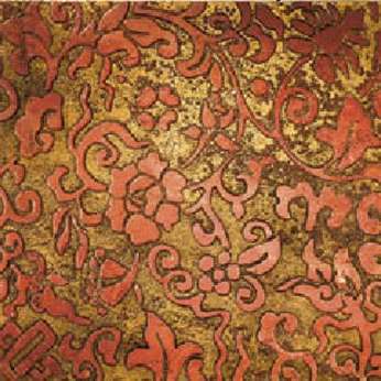 Мрамор Petra Antiqua Lacche 1 BLOOM Fondo Oro - Decoro Travertino Rosso 30,5 x 30,5