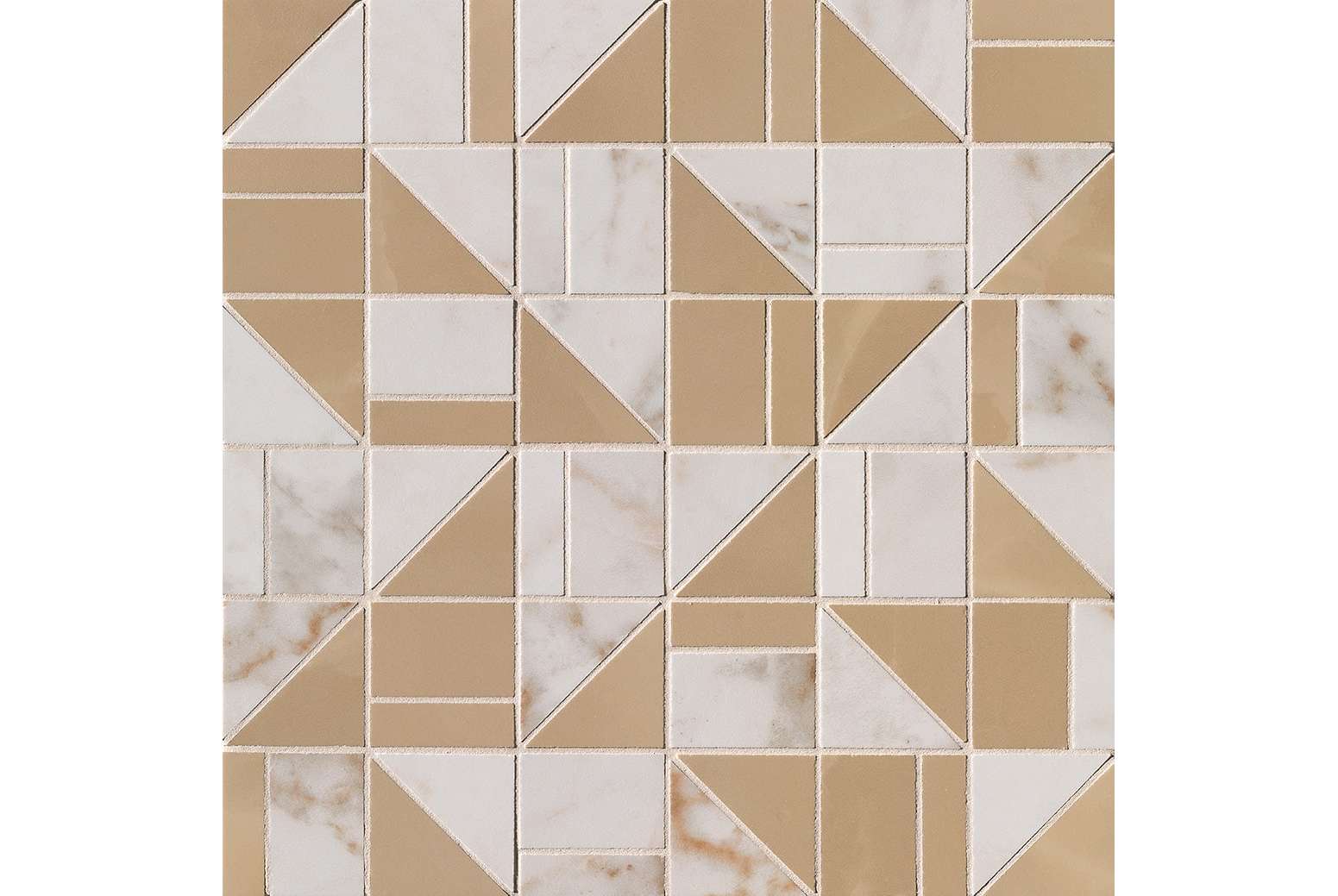 Керамогранит FAP Ceramiche Roma Gold Mosaico Slash Calacatta Delicato/Onice Miele