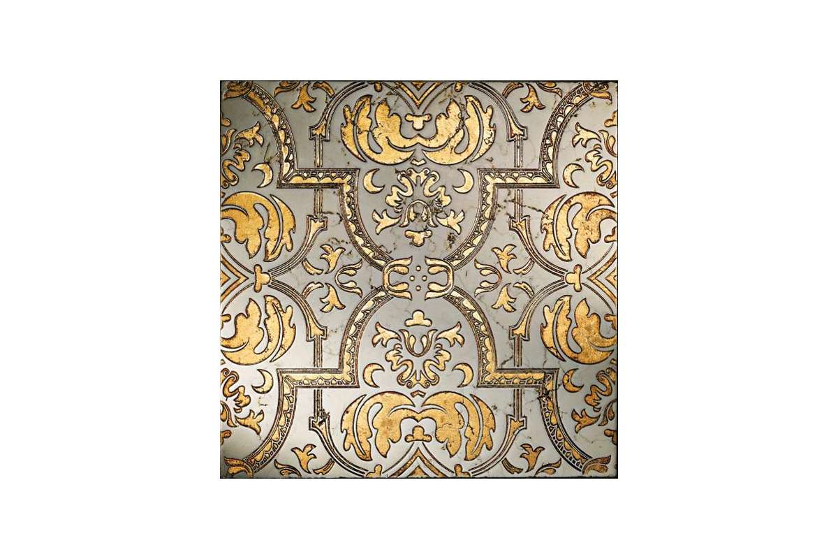 Мрамор Petra Antiqua Lacche 2 Glamour 2 Fondo Biancone - Decoro Oro 30,5 X 30,5