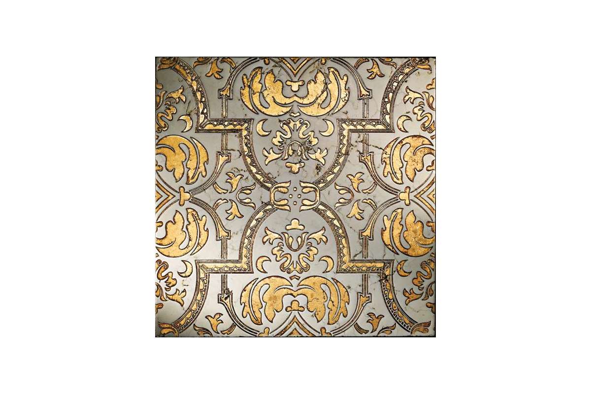 Мрамор Petra Antiqua Lacche 2 Glamour 2 Fondo Biancone - Decoro Oro 30,5 X 30,5