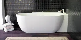Ванна LOTUS CORNER R в правый угол, 190x95x63Hсм, с щелевым сливом переливом click-clack