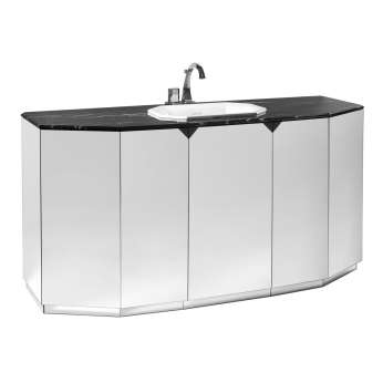 Originali Interni Italiani FANTASMA BASE PORTA LAVABO SINGOLO 165x60x85h, 2 ANTE E CASSETTONE