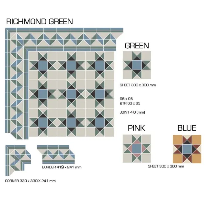 Керамогранит TopCer Victorian Designs Richmond green