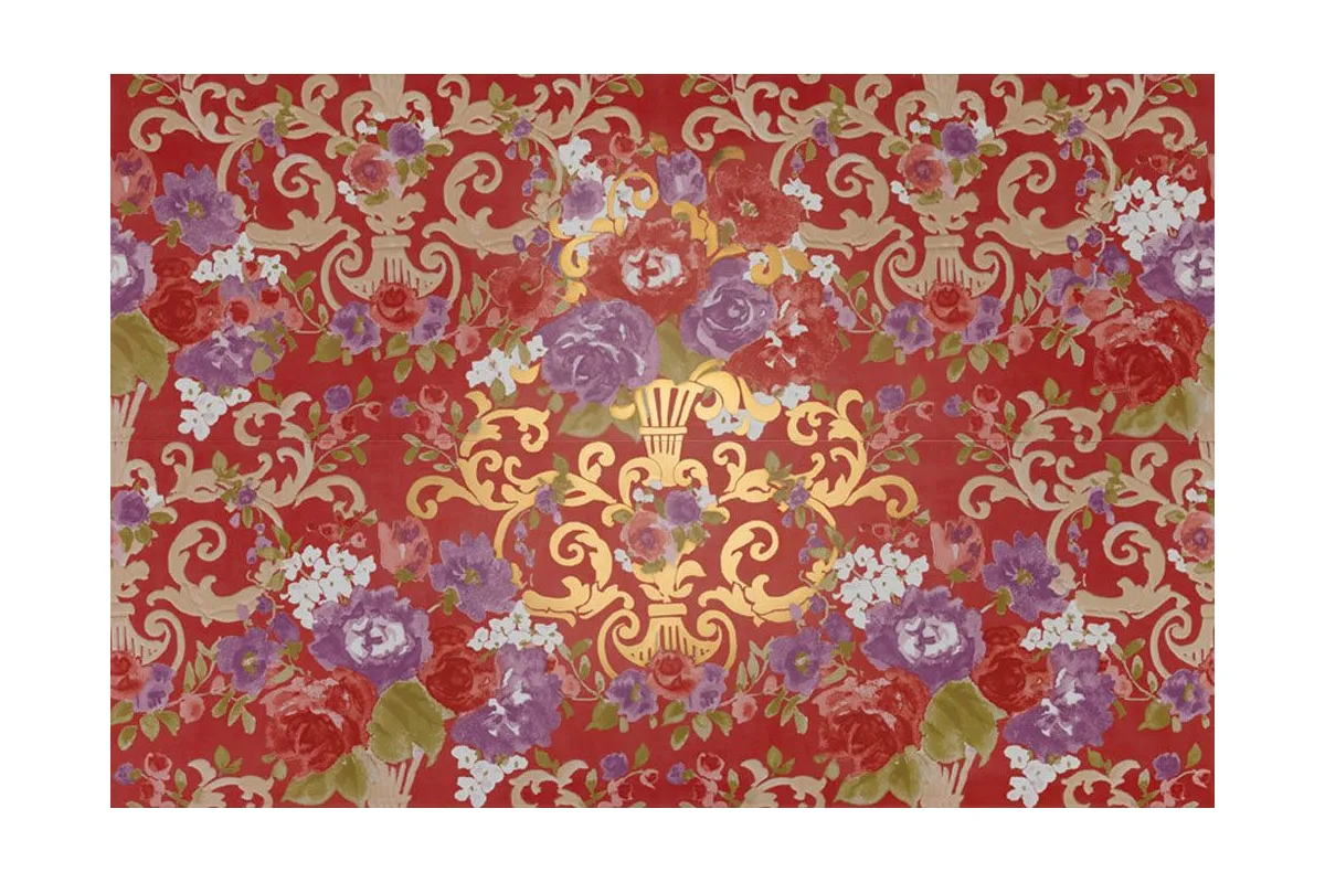 Керамогранит Petracers Primavera Romana (Примавера Романа) Fioritura Su Rosso Oro
