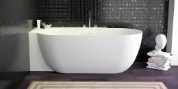 Ванна LOTUS CORNER L в левый угол, 190x95x63Hсм, с щелевым сливом переливом click-clack